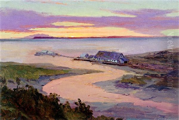 Emard Salmon Cannery Oil Painting by Sydney Mortimer Laurence