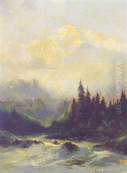 Rapids Of The Tokosheetna River Oil Painting by Sydney Mortimer Laurence