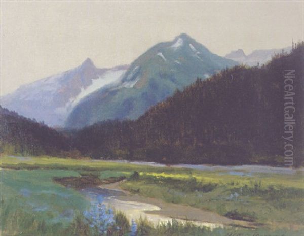 River Range Oil Painting by Sydney Mortimer Laurence