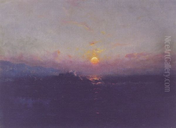 At Cook Inlet, Sunset Oil Painting by Sydney Mortimer Laurence