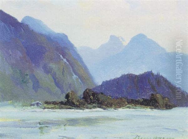 Alaskan Landscape Oil Painting by Sydney Mortimer Laurence