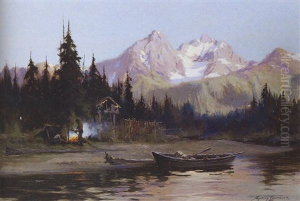 A Northern Frontier Oil Painting by Sydney Mortimer Laurence