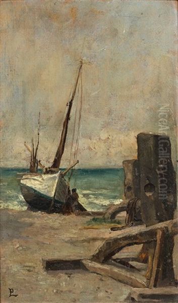 Vue Presumee D'yport Oil Painting by Jean Paul Laurens