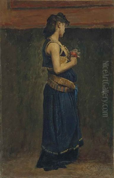 Etude De Femme Merovingienne En Pied Oil Painting by Jean Paul Laurens