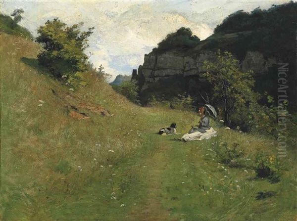 Repos Sur Le Chemin De La Loche, Ouzouer-sur-loire, France Oil Painting by Jean Paul Laurens