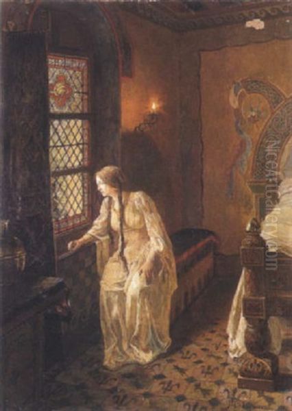 L'attente D'une Reine Merovingienne Oil Painting by Jean Paul Laurens