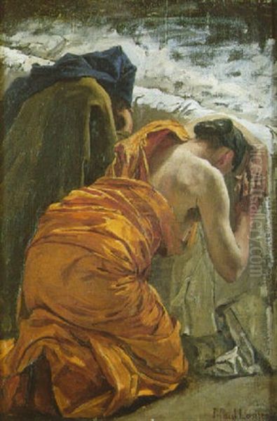 La Mort De Sainte Genevieve Oil Painting by Jean Paul Laurens