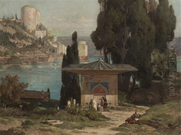 Rumelische Festung Am Bosporus Oil Painting by Jules (Joseph Augustin) Laurens