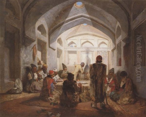 Meeting House In Teheran Oil Painting by Jules (Joseph Augustin) Laurens