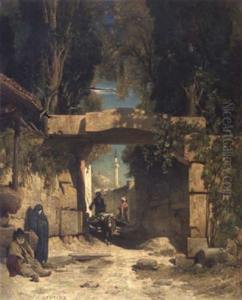 A La Porte D'une Ville D'asie Mineure Oil Painting by Jules (Joseph Augustin) Laurens