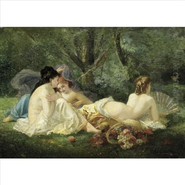 An Afternoon Idyll Oil Painting by Nicholas Auguste Laurens