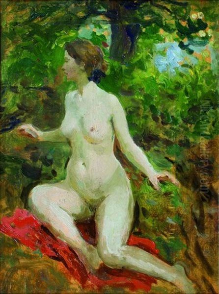 Nu Au Jardin Oil Painting by Paul Albert Laurens