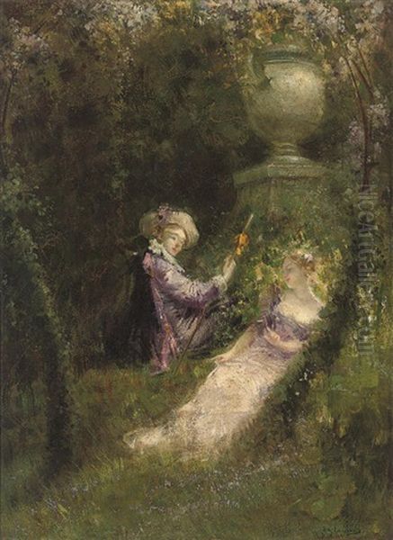 In The Garden Of Love Oil Painting by Paul Albert Laurens