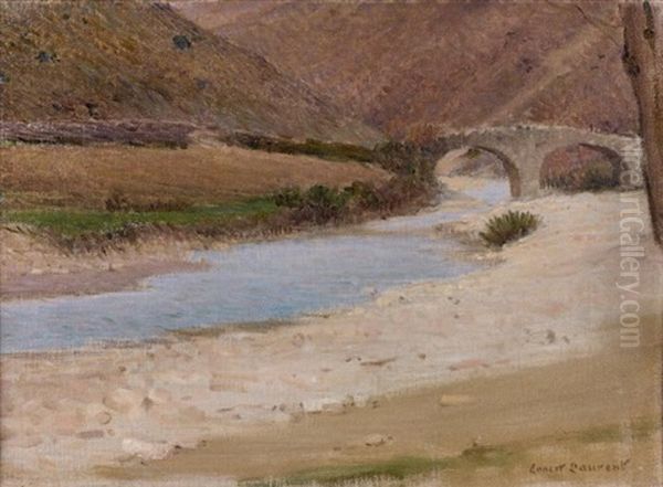 Paysage A La Riviere Oil Painting by Ernest Joseph Laurent