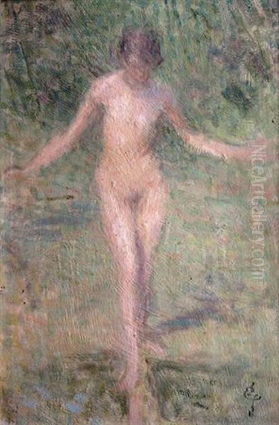 Baigneuse Dans Un Parc Oil Painting by Ernest Joseph Laurent