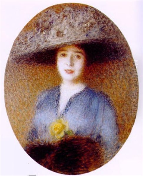 Elegante Au Grand Chapeau Oil Painting by Ernest Joseph Laurent