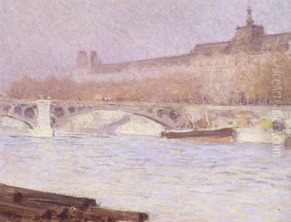 Quai Du Louvre Oil Painting by Ernest Joseph Laurent