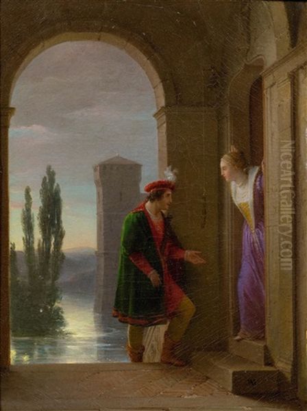 The Morning Greeting Oil Painting by Jean Antoine Laurent