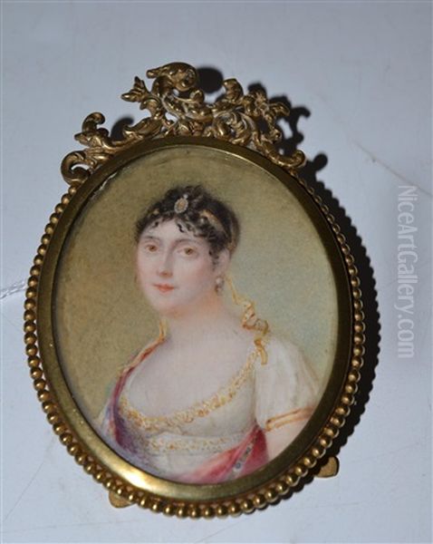 Portrait Miniature Of Empress Josephine by Jean Antoine Laurent