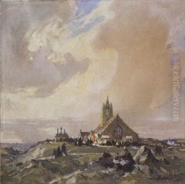 Pardon A Notre-dame-de-tronen, Finistere Oil Painting by Marcel Laurent