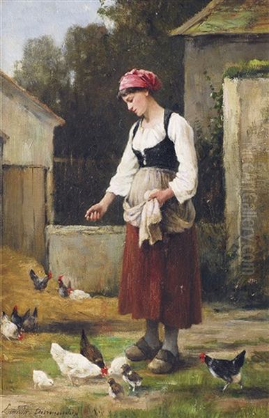 Young Maidservant Oil Painting by Henri Alphonse Laurent-Desrousseaux