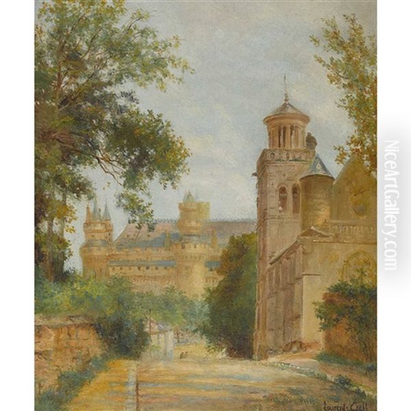 Franzosischer Schlosspark Oil Painting by Lucien Laurent-Gsell