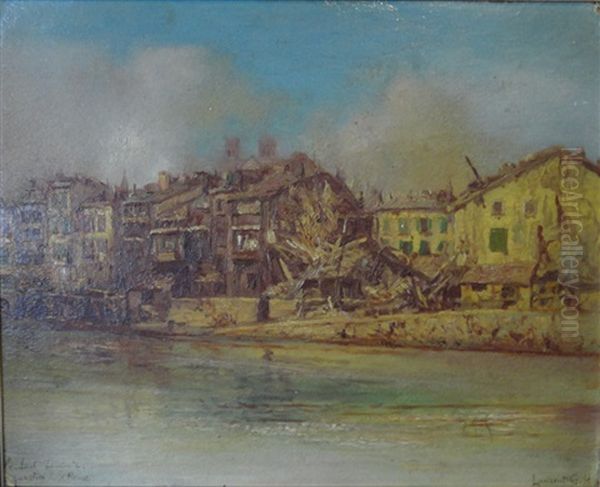 Verdun Bombarde, Quartier De La Meuse Oil Painting by Lucien Laurent-Gsell