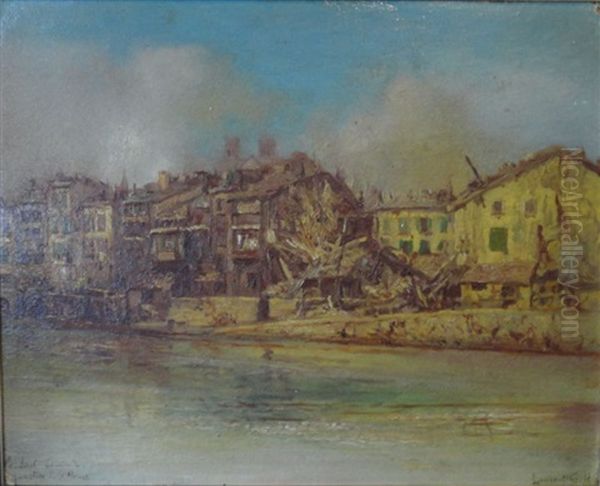 Verdun Bombarde, Quartier De La Meuse Oil Painting by Lucien Laurent-Gsell