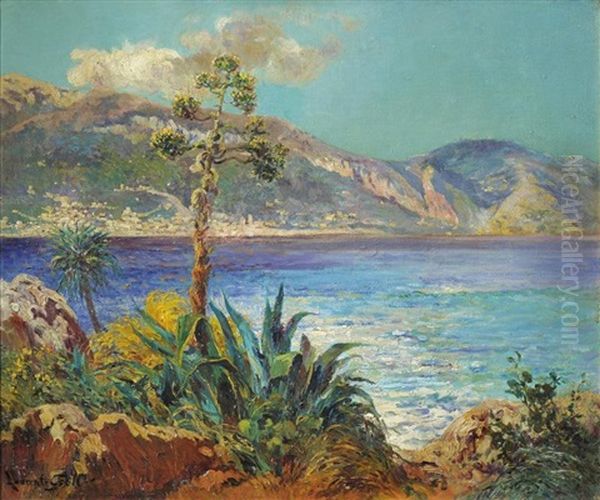 Menton, Cote D'azur Oil Painting by Lucien Laurent-Gsell