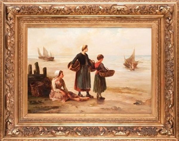 Bord De Mer Anime Oil Painting by Lucien Laurent-Gsell