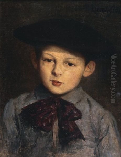 L'enfant Au Beret Oil Painting by Lucien Laurent-Gsell