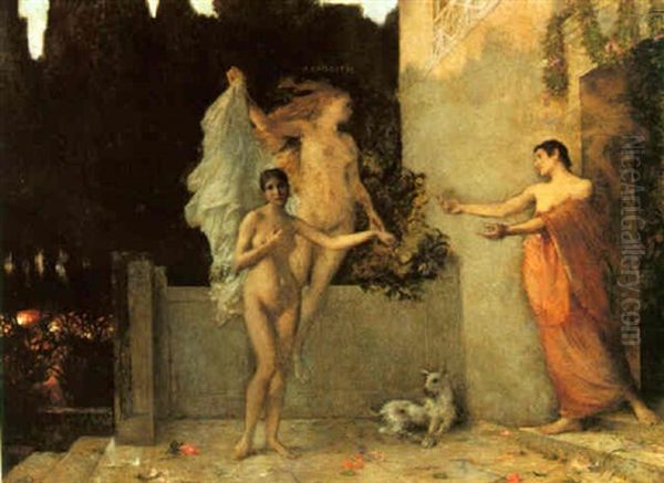 Aphrodite And Eros Oil Painting by Cesare Laurenti