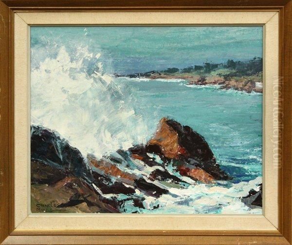 Crashing Waves Oil Painting by William Charles Bell