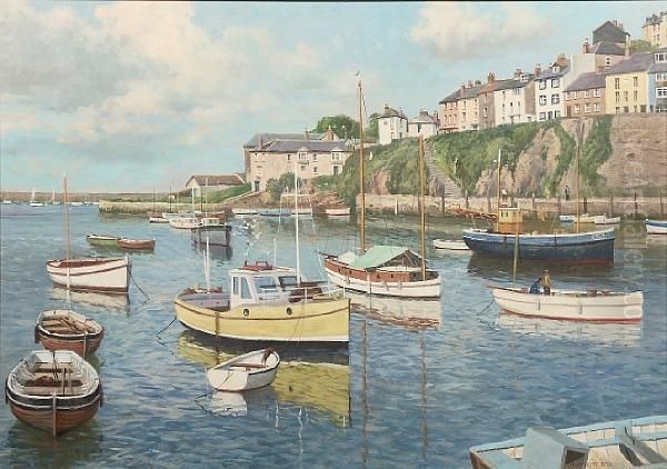 Harbour Scene Oil Painting by William Charles Bell