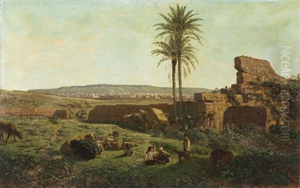 Environs D'alger Oil Painting by Francois Lauret