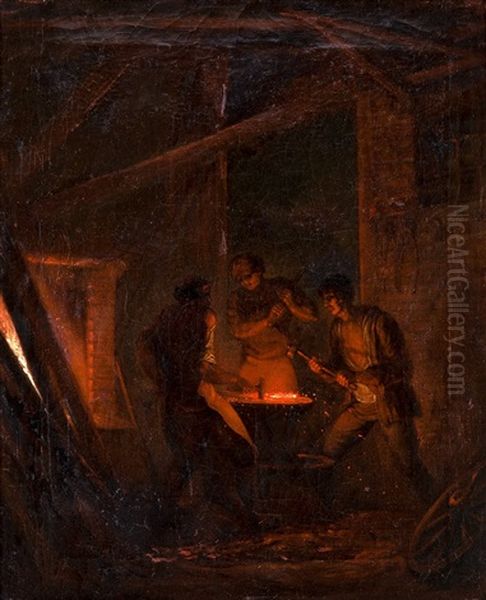 In The Smithy Oil Painting by Alexander Laureus