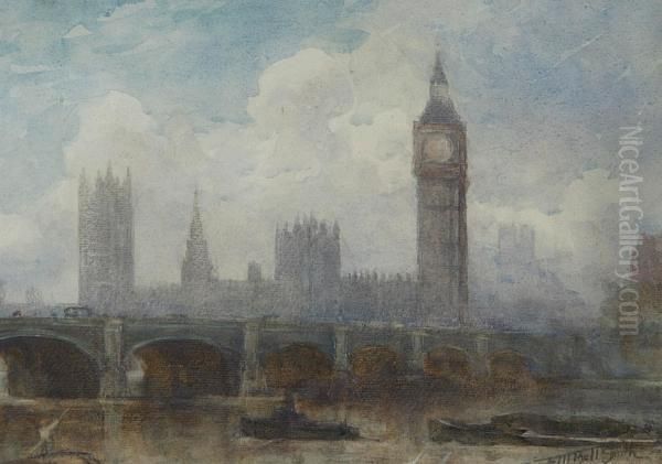 Parliament Buildings Oil Painting by Frederic Marlett Bell-Smith