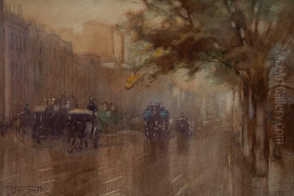 Piccadilly Oil Painting by Frederic Marlett Bell-Smith