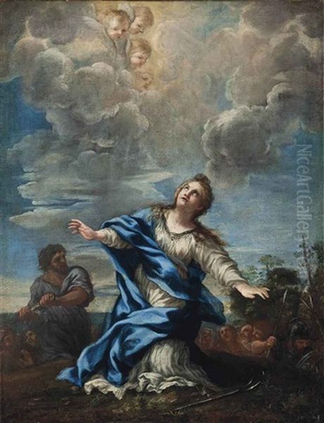 The Martyrdom Of Saint Martina Of Rome Oil Painting by Filippo Lauri