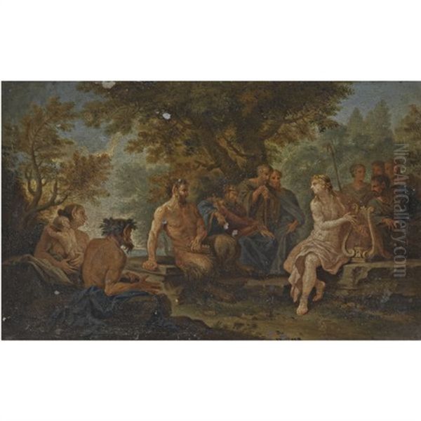 Apollo And Marsyas Oil Painting by Filippo Lauri