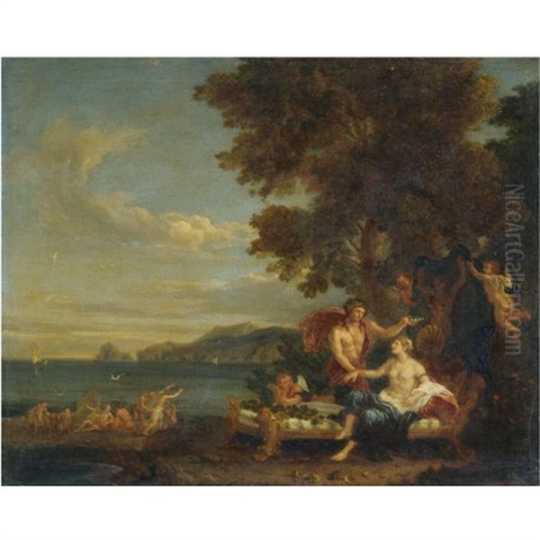 Bacchus And Ariadne Oil Painting by Filippo Lauri