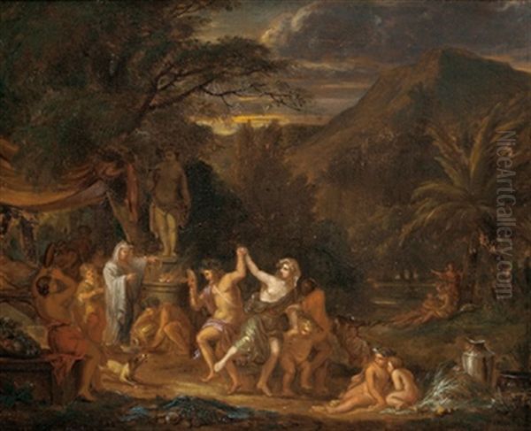 Scena Mitologica Oil Painting by Filippo Lauri