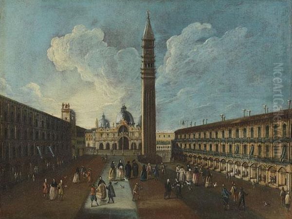 Zugeschrieben - Der Markusplatz In Venedig Oil Painting by Gabriele Bella