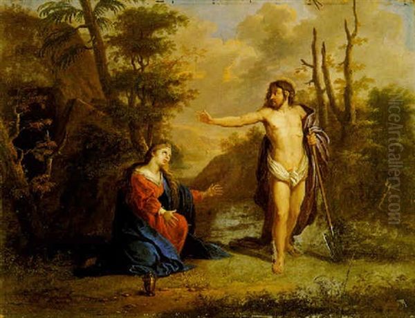 Cristo E La Maddalena (noli Me Tangere) Oil Painting by Filippo Lauri