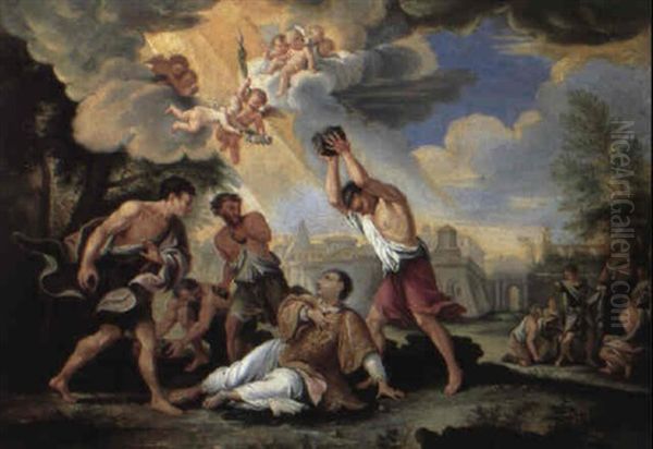 The Stoning Of St. Stephen Oil Painting by Filippo Lauri