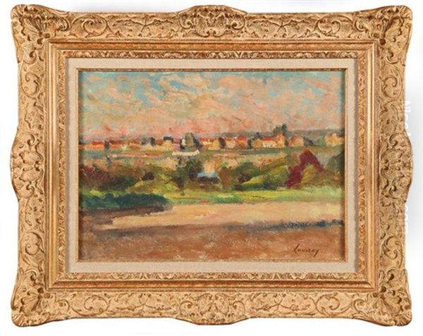 Village Dans Un Paysage Oil Painting by Abel Louis Alphonse Lauvray