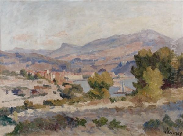 Paysage De Provence (villeneuve-les-avignon) Oil Painting by Abel Louis Alphonse Lauvray