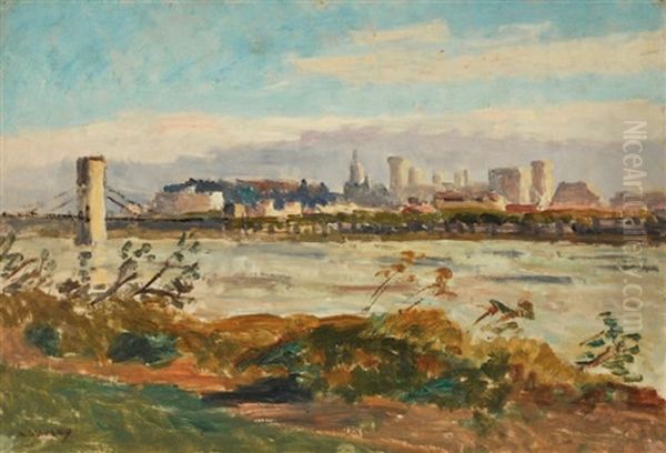 Vue D'avignon Oil Painting by Abel Louis Alphonse Lauvray