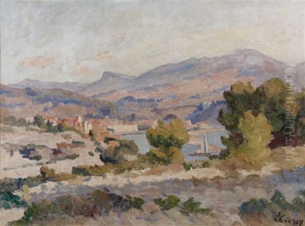 Paysage De Provence (villeneuve-les-avignon ?) Oil Painting by Abel Louis Alphonse Lauvray