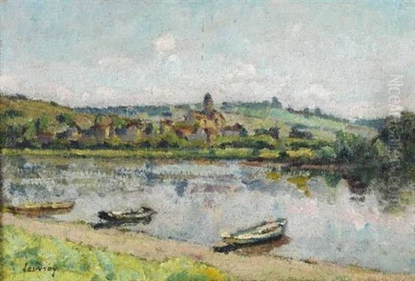 Vetheuil Oil Painting by Abel Louis Alphonse Lauvray